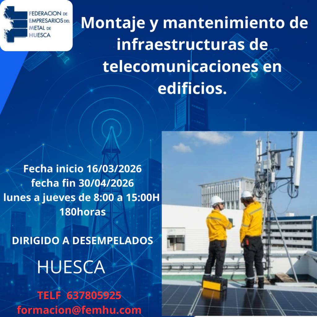Curso Montaje y mantenimiento de infraestructuras de telecomunicaciones en edificios.